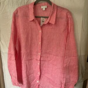 JJILL Linen Shirt Watermelon